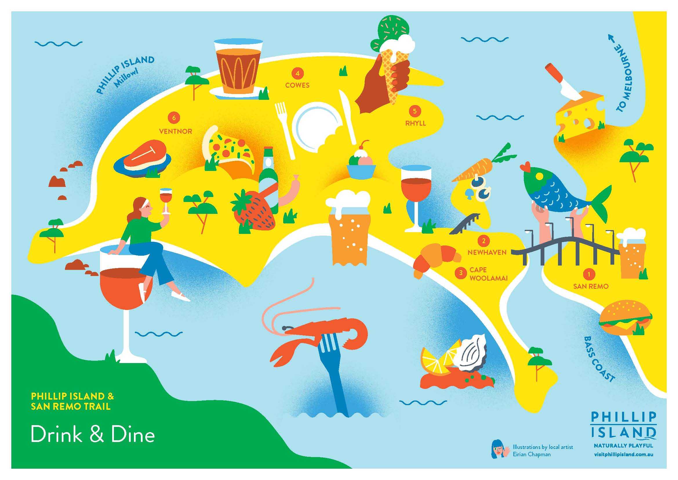 DPI drink and dine WEB map Phillip Island